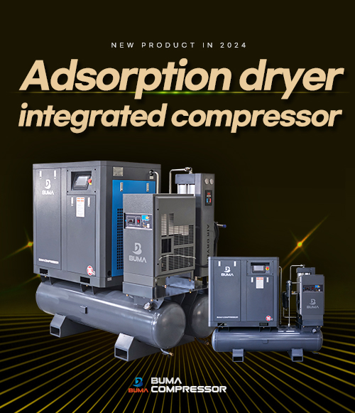 Adsorption dryer integrated compressor